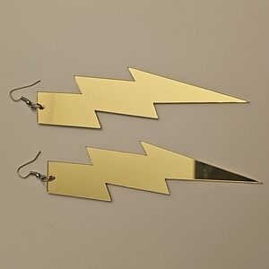 Silver & Gold Lightning Bolt Earrings